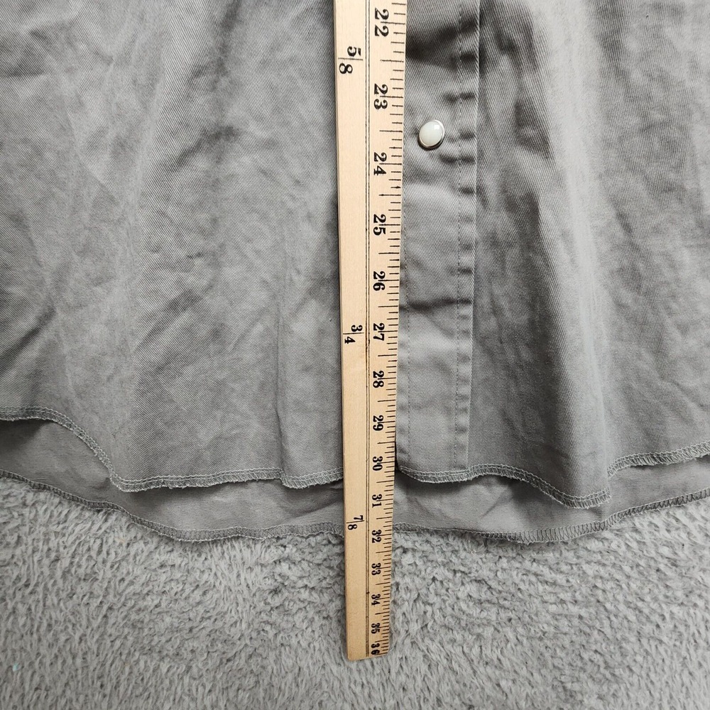 Wrangler Cowboy Cut Western‎ Firm Finish Work Shirt Mens 2X Gray Pearl Snap READ - Picture 15 of 15